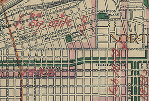 1915 Vintage Kansas City Map with Schools