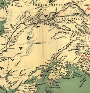 Alaska Antique Vintage Map 1897