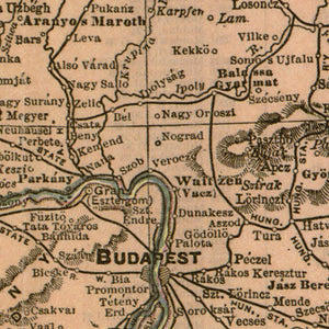 Austria Hungary antique Vintage Map 1908