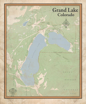Grand Lake and Shadow Mountain Colorado Classic Map