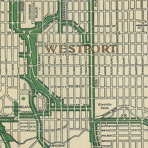 Kansas City Berry Map Company 1913 Street Car Map Anitique Vintage