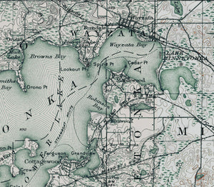 Lake Minnetonka, Minnesota Gray with Antique Green Water