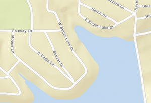 Sugar Valley Lake Old West Style Canvas Map